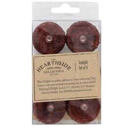 BreeBe - 6/Pkg - Burnt LED Tealights - Burgundy
