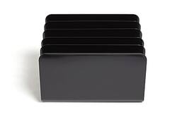 TRU RED - 5-Compartment Plastic Incline Sorter - Black