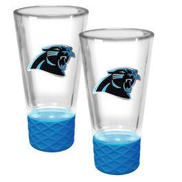 Great American Products - Carolina Panthers 2-Pack 4oz. Cheer Shot Set with Silicone Grip - Blue