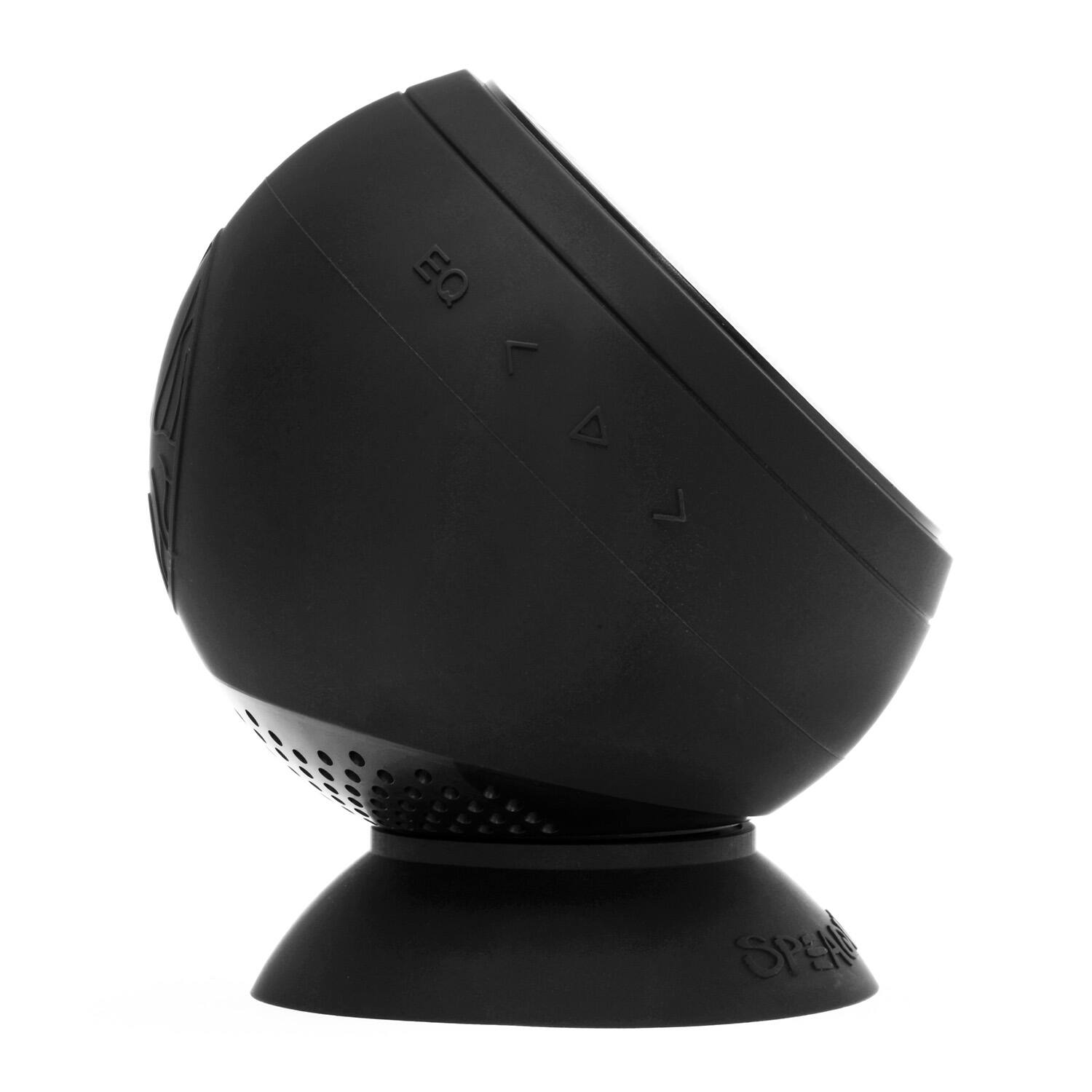 Angle. Speaqua - Barnacle Vibe 3.0 Portable Waterproof Bluetooth Speaker with Built in Storage (2,000 songs) - Manta Ray Black.