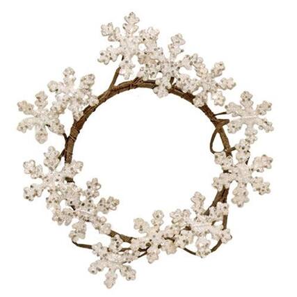 Front. BreeBe - Glittered Wood Snowflake Ring - Multi.