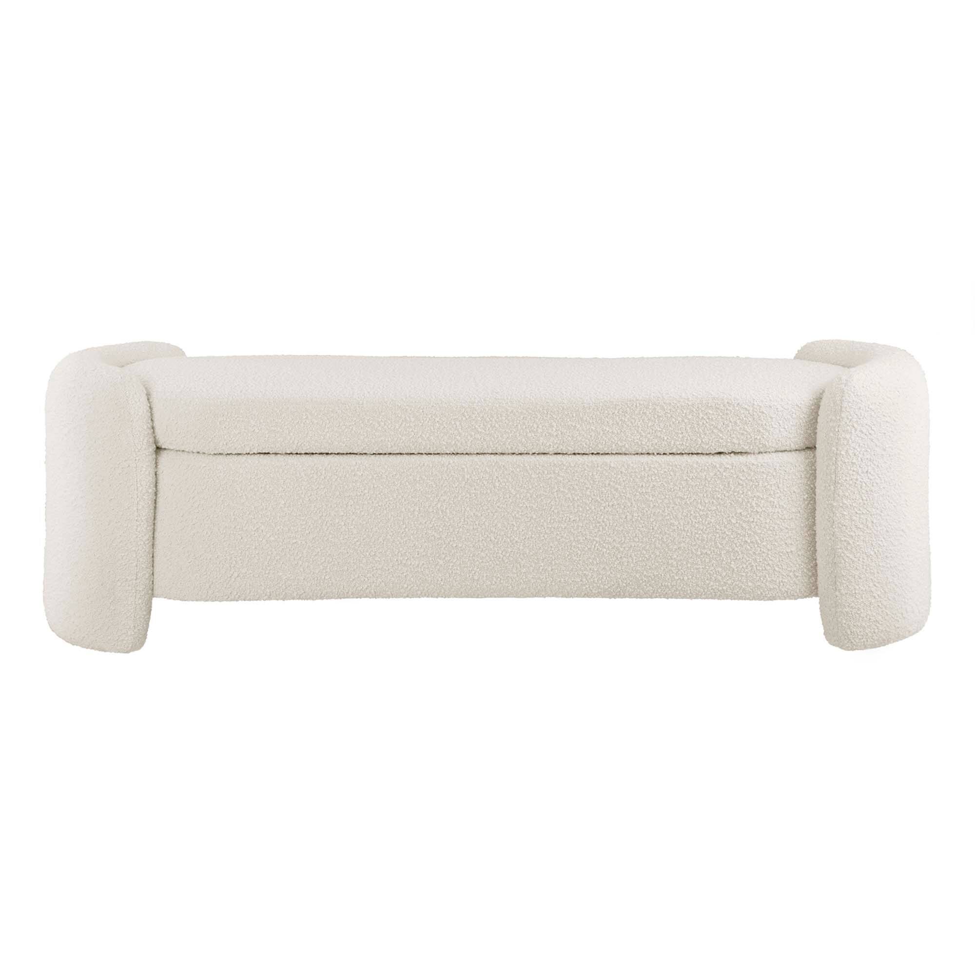 Back. Modway - Nebula Boucle Upholstered Bench by Modway - White.