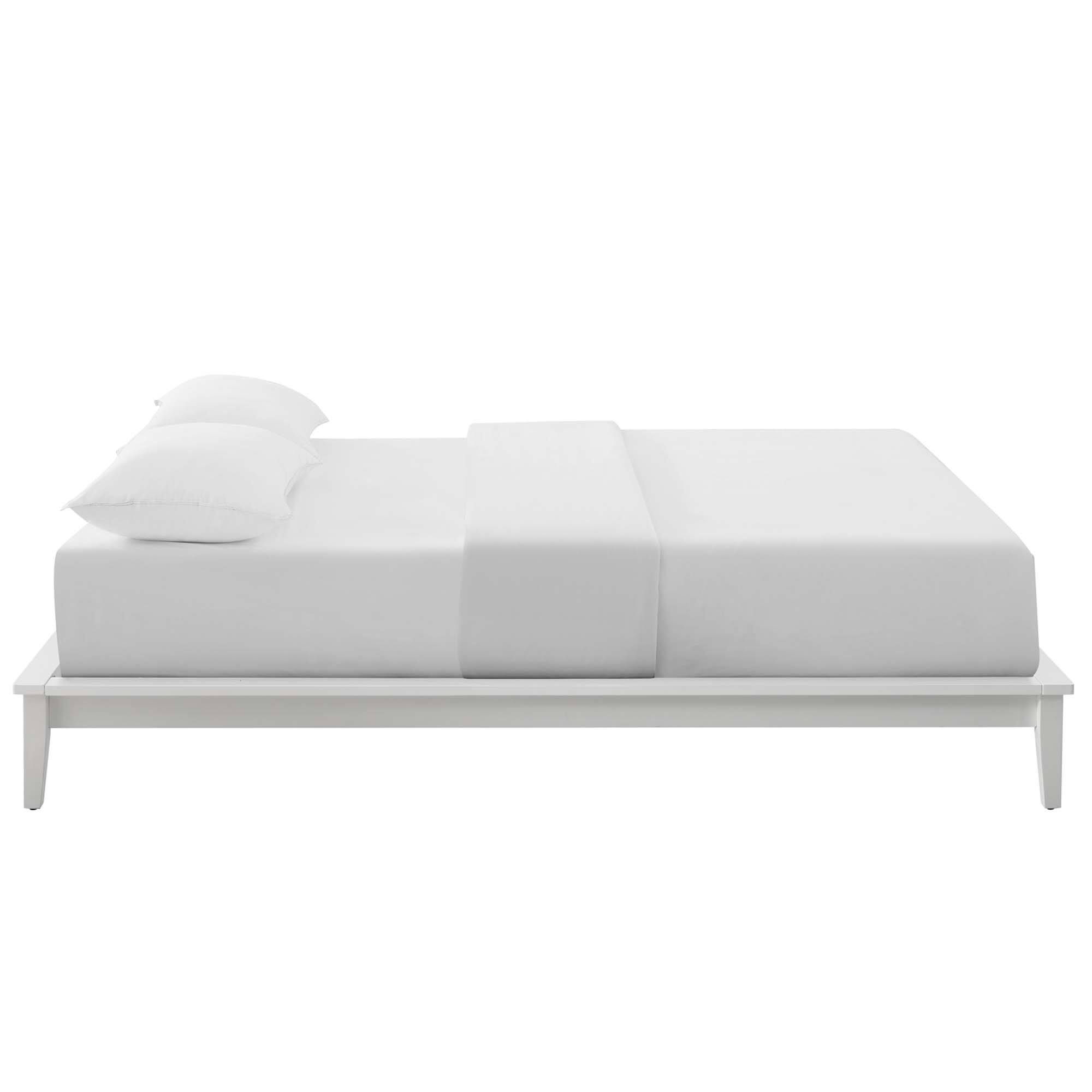 Back. Modway - Amaris Fabric Twin Platform Bed with Round Splayed Legs - Gray.