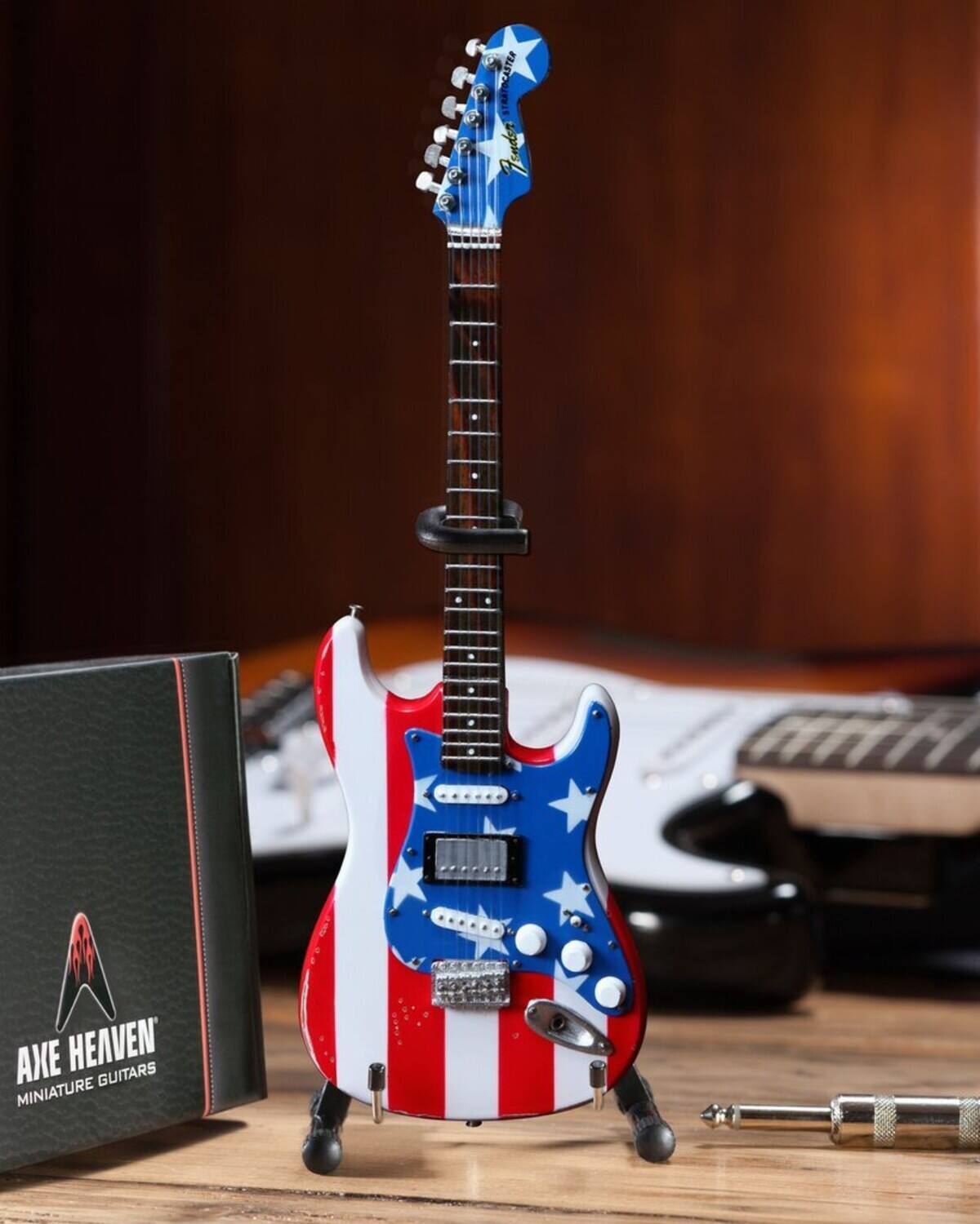 MC5 - Axe Heaven Wayne Kramer Fender Stratocaster Stars & Stripes USA Mini Guitar Replica - Collectibles - Multicolor