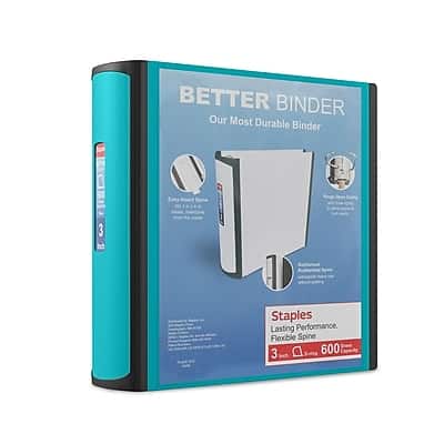 "Staples - 3"" 3-Ring Better Binder, D-Ring - Teal" price history on PriceWatchPro