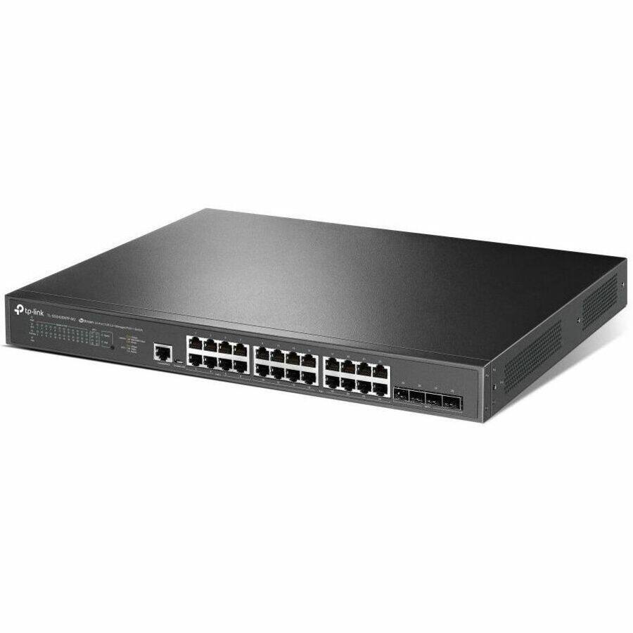 Alt View 3. TP-Link - TP-Link JetStream 24-Port 2.5GBASE-T and 4-Port 10GE SFP+ L2+ Managed Switch with 16-Port PoE+ & 8-Port PoE++ - 24 Ports - Black.