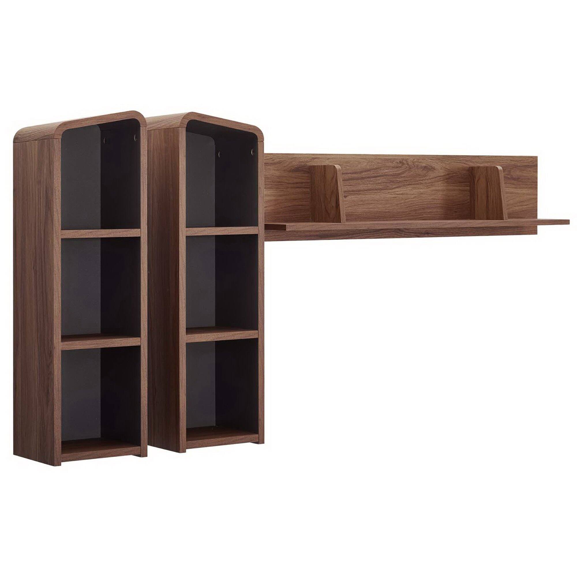 Angle. Modway - Omnistand Wall Mounted Shelves by Modway - Walnut Gray.