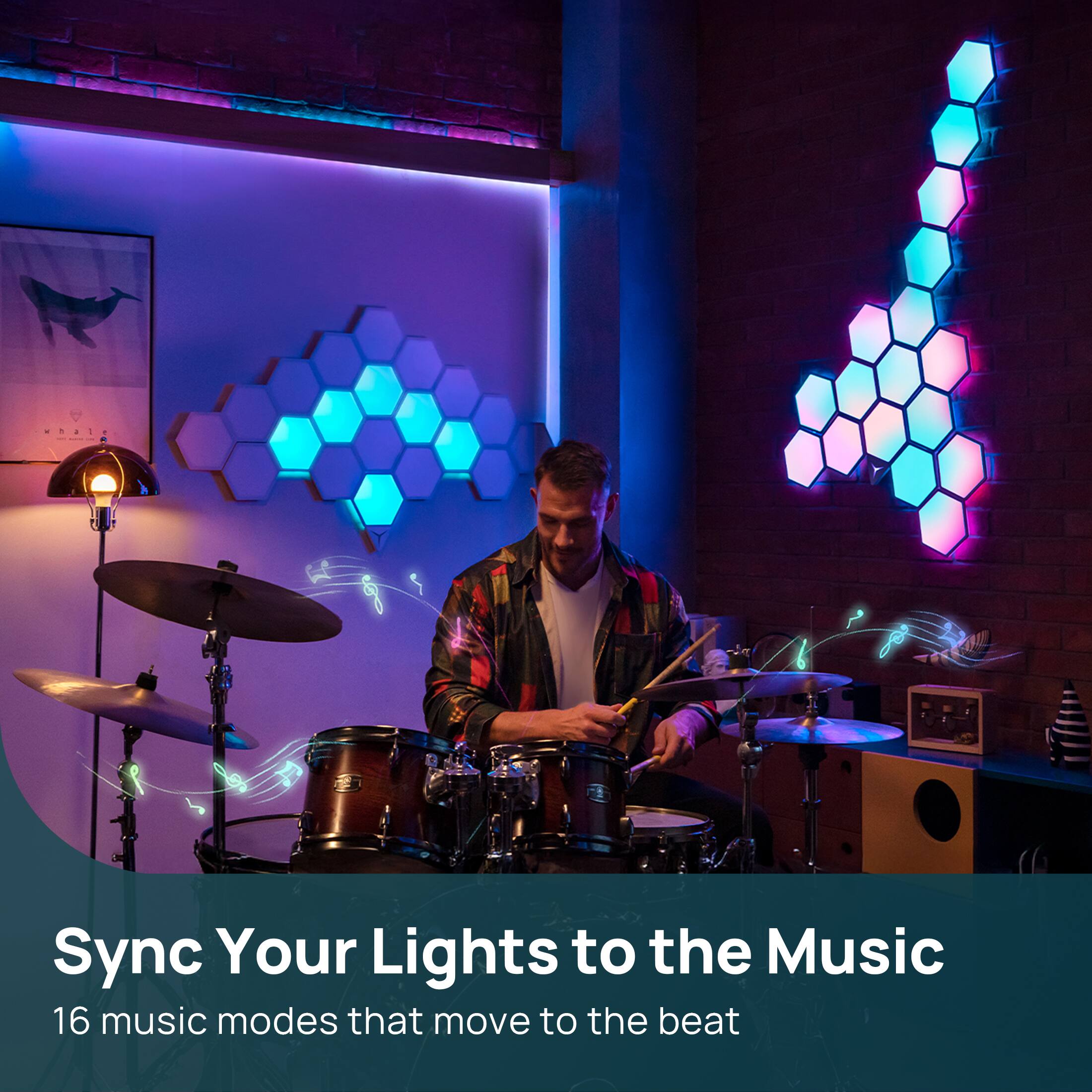 Sync Your Lights to the Music  
16 music modes that move to the beat