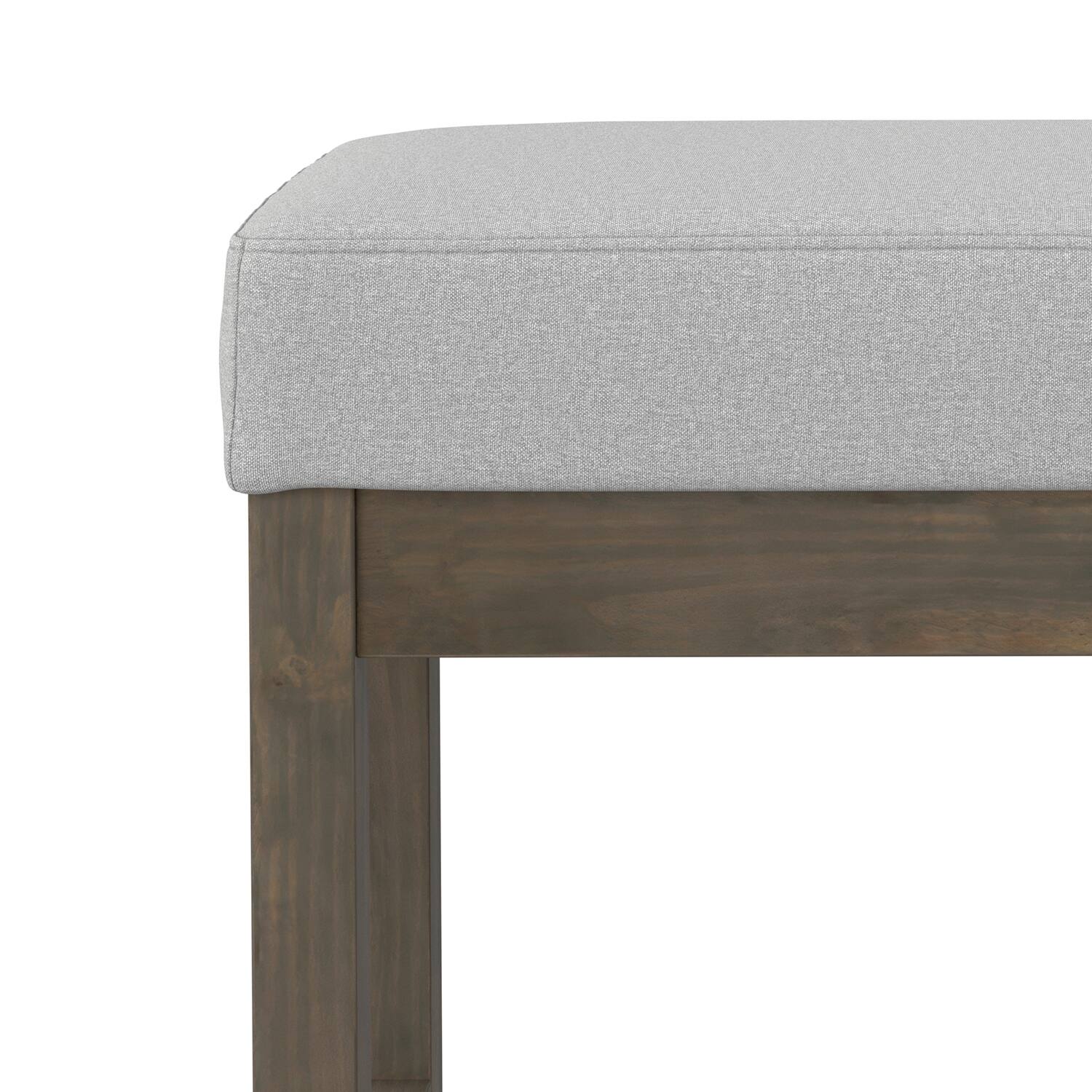 Alt View 6. Simpli Home - Milltown Footstool Small Ottoman Bench - Light Stone Grey.
