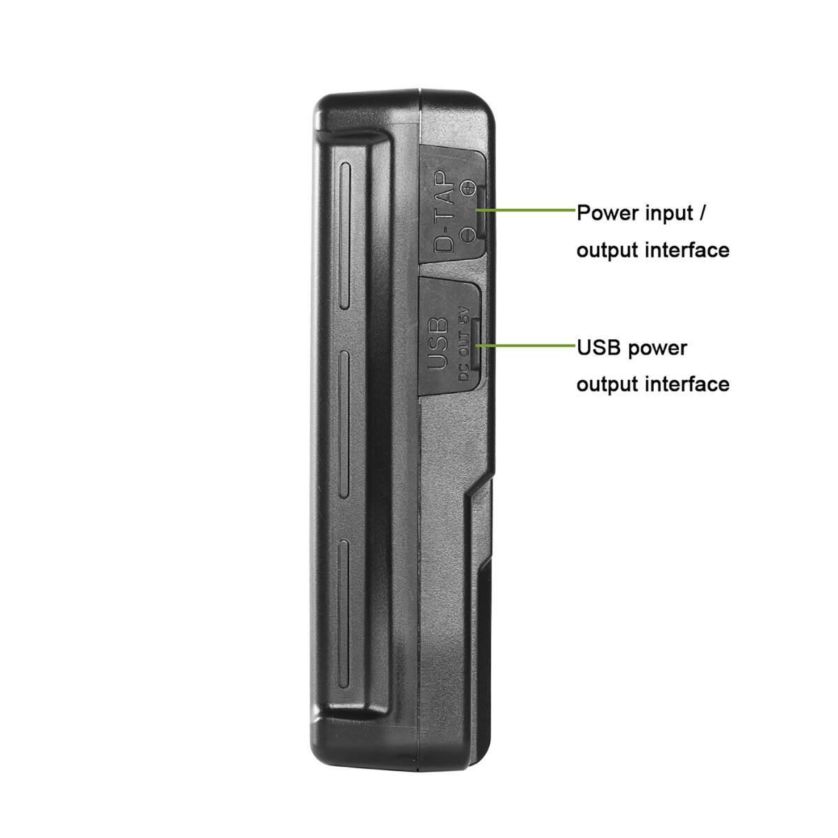 D-TAP USB  
SV OUT DC  
Power input / output interface  
USB power output interface