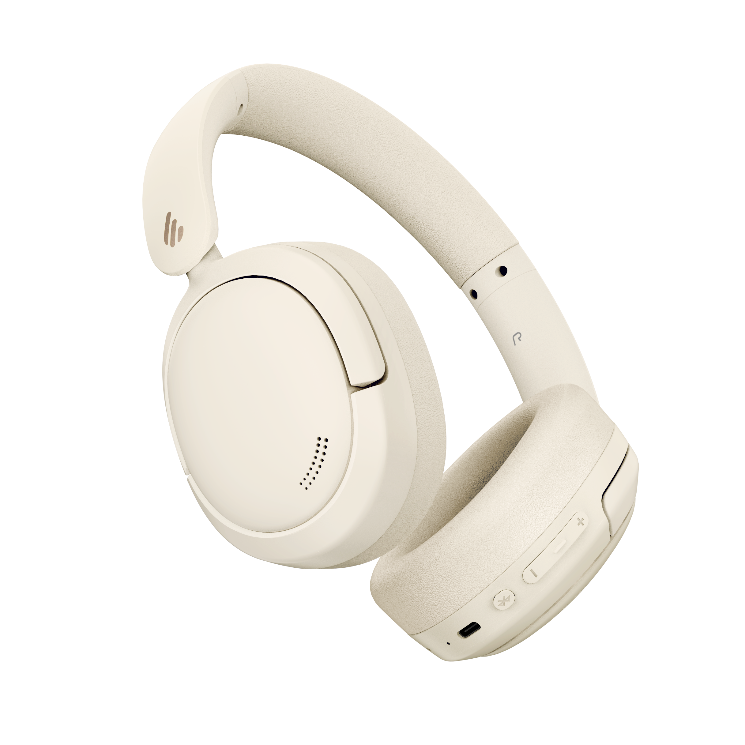 Angle. Edifier - W800BT Pro Wireless Noise Cancellation Over-Ear Headphones - Ivory.