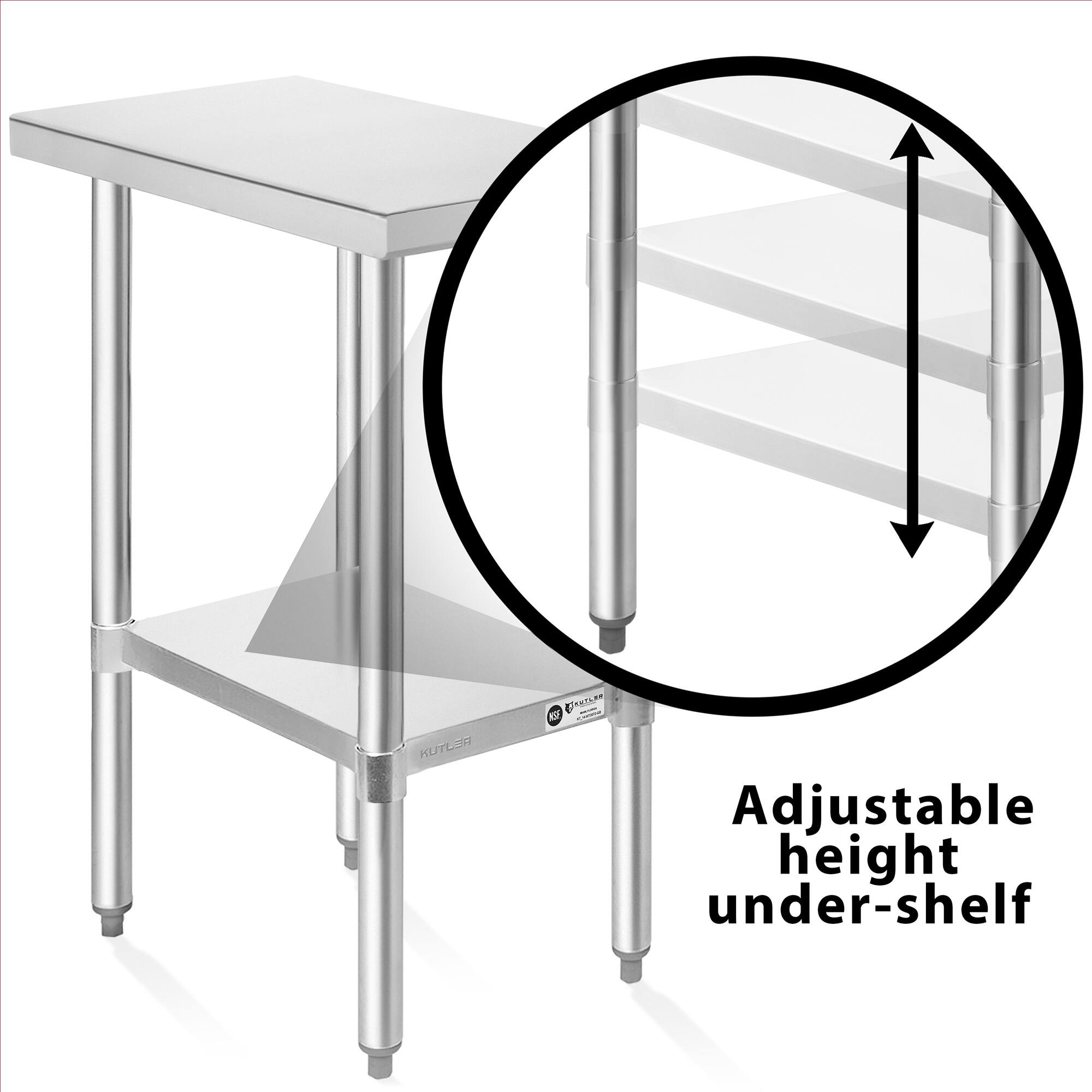 KUTLER T  
Adjustable height under-shelf