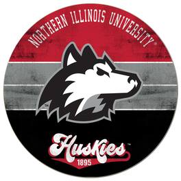 Jardine - Northern Illinois Huskies 20'' x 20'' Retro Logo Circle Sign - Red