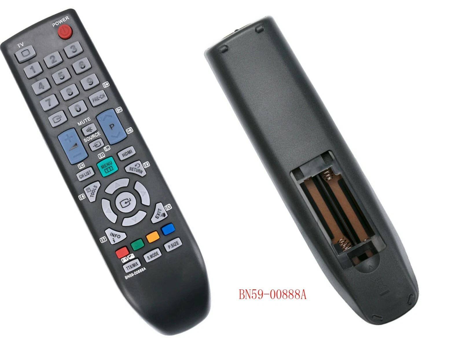 POWER TV 1 2 3 4 5 6 7 8 9 0 PRE-CH D MUTE SOURCE HI HDMI FC MENU HI RETURN CHLIST TOOLS 0 9 EXIT INFO H F. S MODE TTX/MIX BN59-00888A P SIZE BN59-00888A