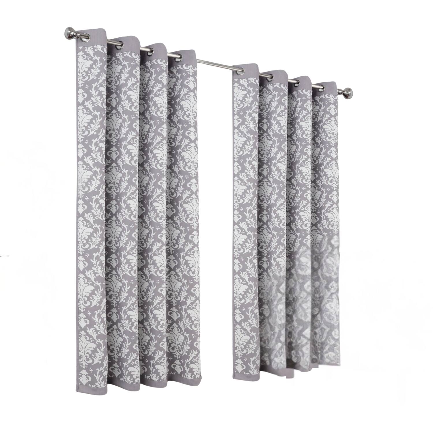 Olivia Gray - 100% Polyester 190 GSM Cressida Reversible Blackout Grommet Curtain Panel 54" x 90" Grey test