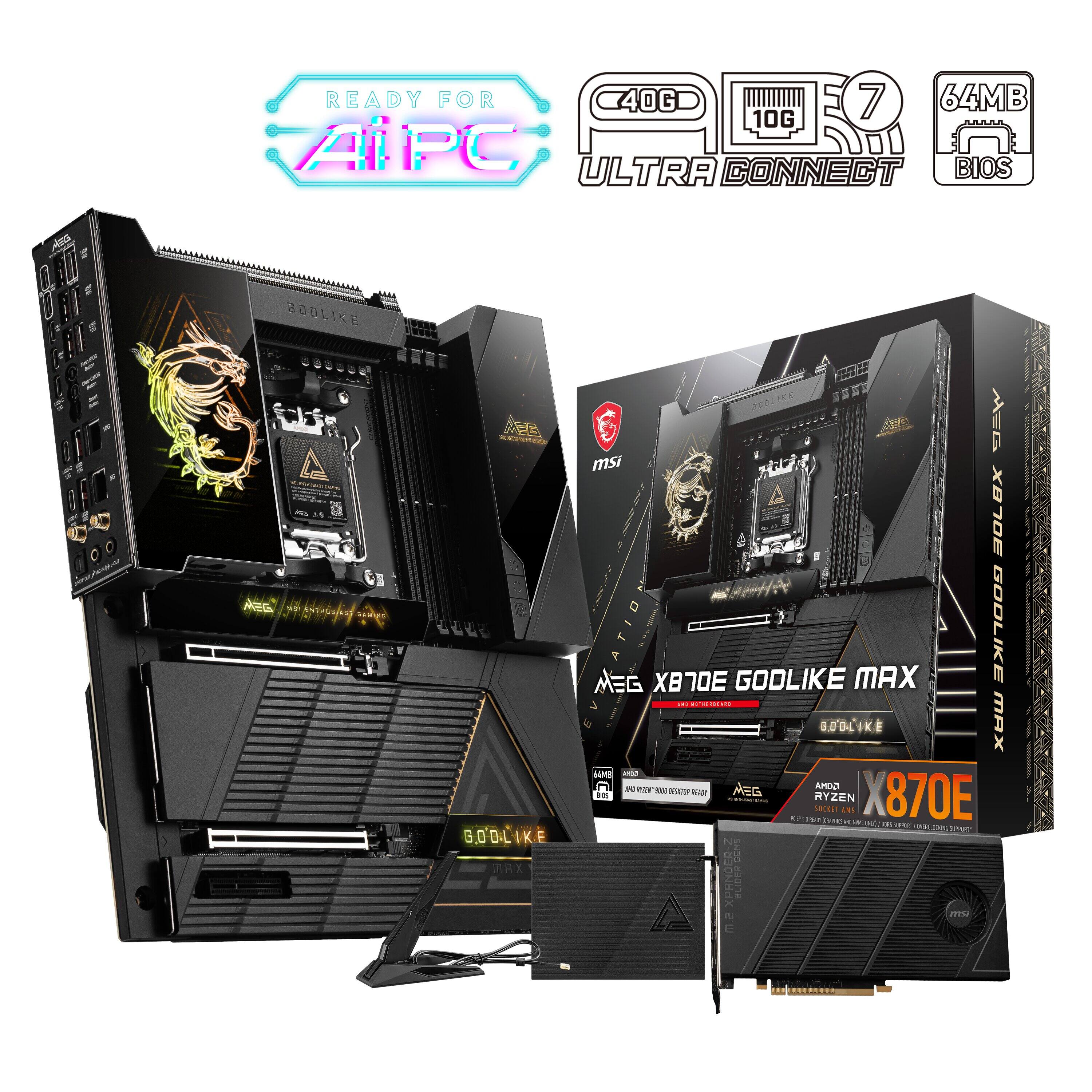 MSI - MEG X870E GODLIKE MAX (Socket AM5) AMD X870E E-ATX DDR5 Wi-Fi 7 Motherboard with Dynamic Dashboard III - Black price history on PriceWatchPro