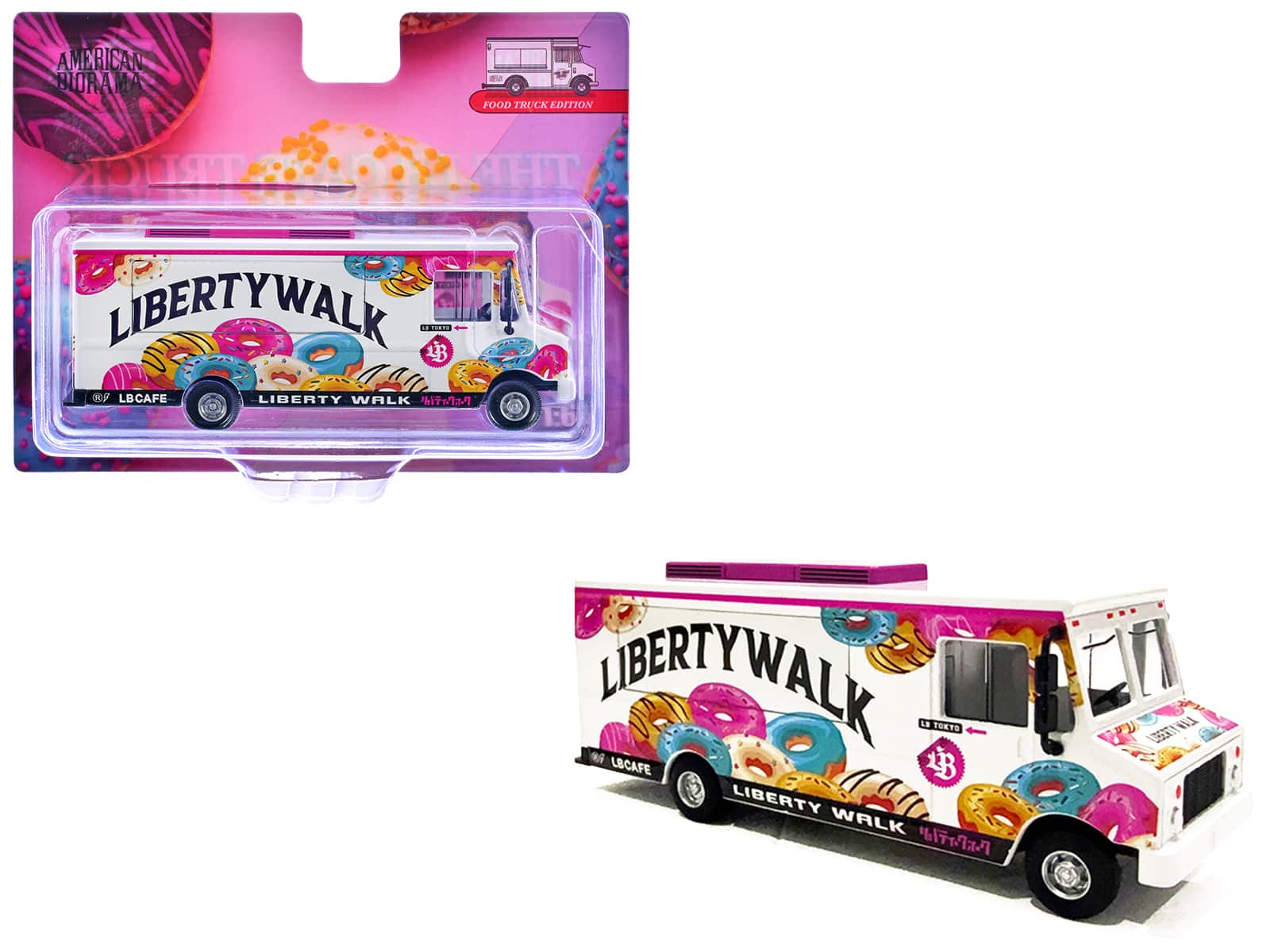 "Food Truck ""The LB Cafe Truck - Liberty Walk"" White with Graphics 1/64 Diecast Model by American Diorama" price history on PriceWatchPro