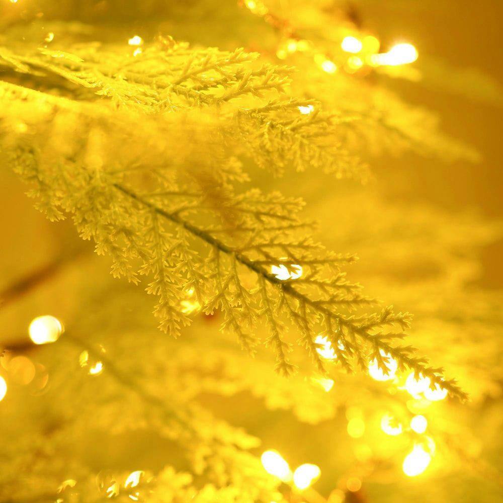 Alt View 2. Resenkos - 6ft Pre-Lit Artificial Christmas Tree, Hinged Branches for Easy Setup with 612 Tips and LED Lights, Green - Green.