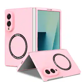 Dteck - for Samsung Galaxy Z Fold8 Case,Slim Matte PC Phone Cover,Mag Safe Compatible,Magnetic Folding Shockproof Cover - Pink