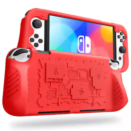 Front. Kitcheniva - Durable Silicone Case For Nintendo Switch OLED Model 2021 Shockproof Shell Red - Red.