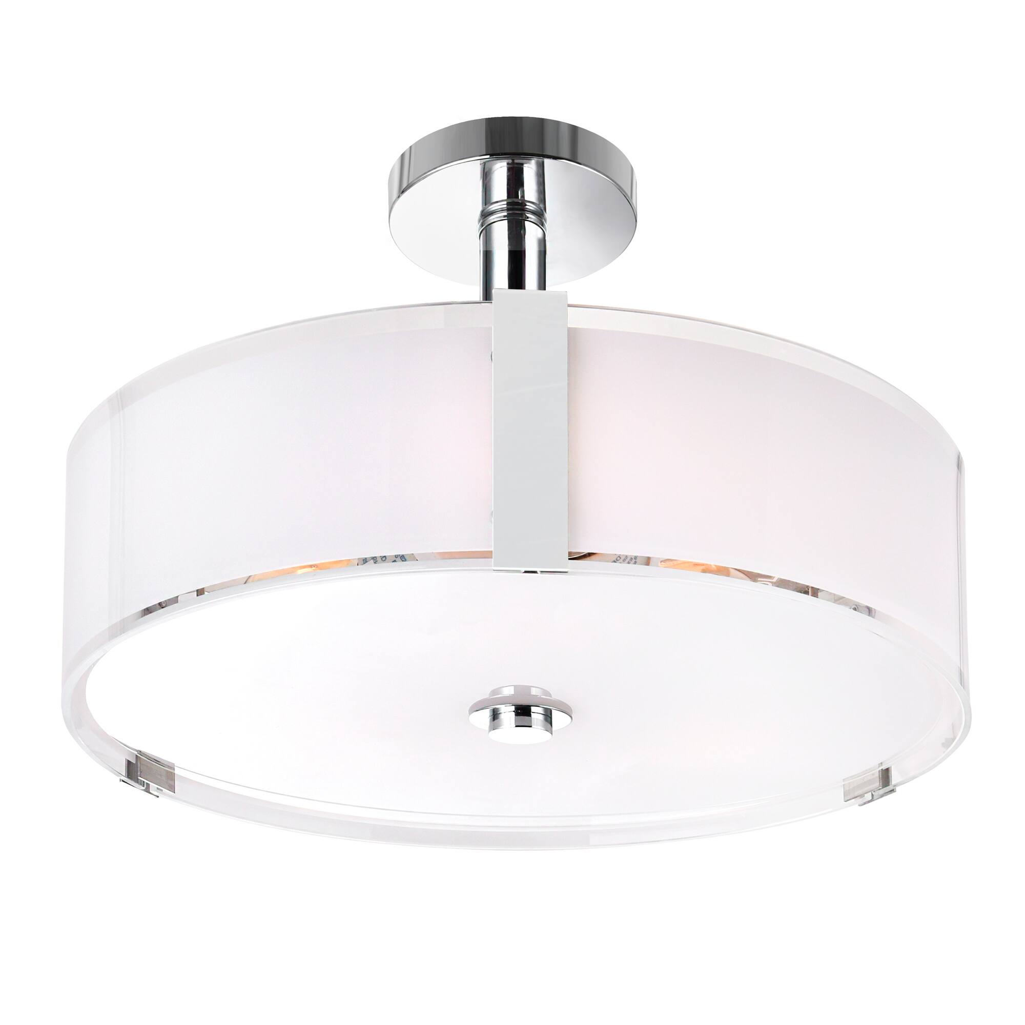 Angle. CWI Lighting - Lucie 5 Light Drum Shade Chandelier With Chrome Finish - Chrome.