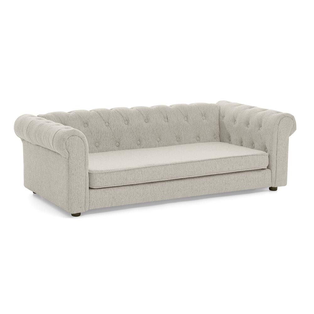 Front. AOSTIRMOTOR - Beige Rectangular Oversized Soft Linen Fabric Elevated Durable Dogs Pet Sofa Bed - Beige.