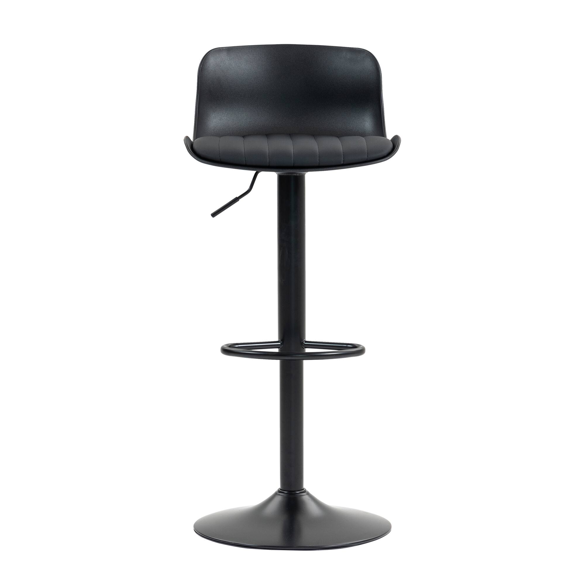 Alt View 8. GOODSILO - Set of 2 Adjustable Swivel Bar Stools with Backrest, Modern Counter Height Stools for Kitchen Islands - Black.