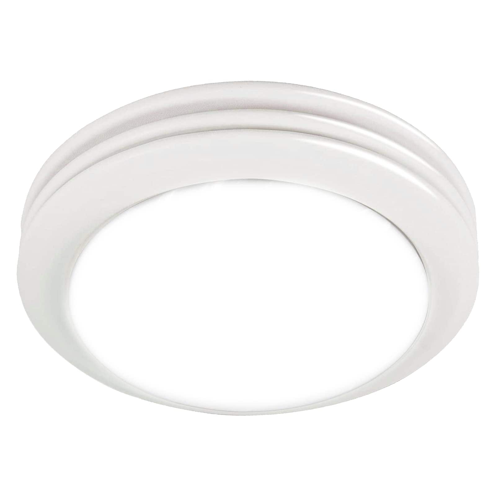 Akicon - Decorative 80 CFM Ceiling Bathroom Exhaust Fan with LED Light - Satin White