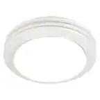 Front. Akicon - Decorative Satin White 80 CFM Ceiling Bathroom Exhaust Fan with LED Light - Satin White.