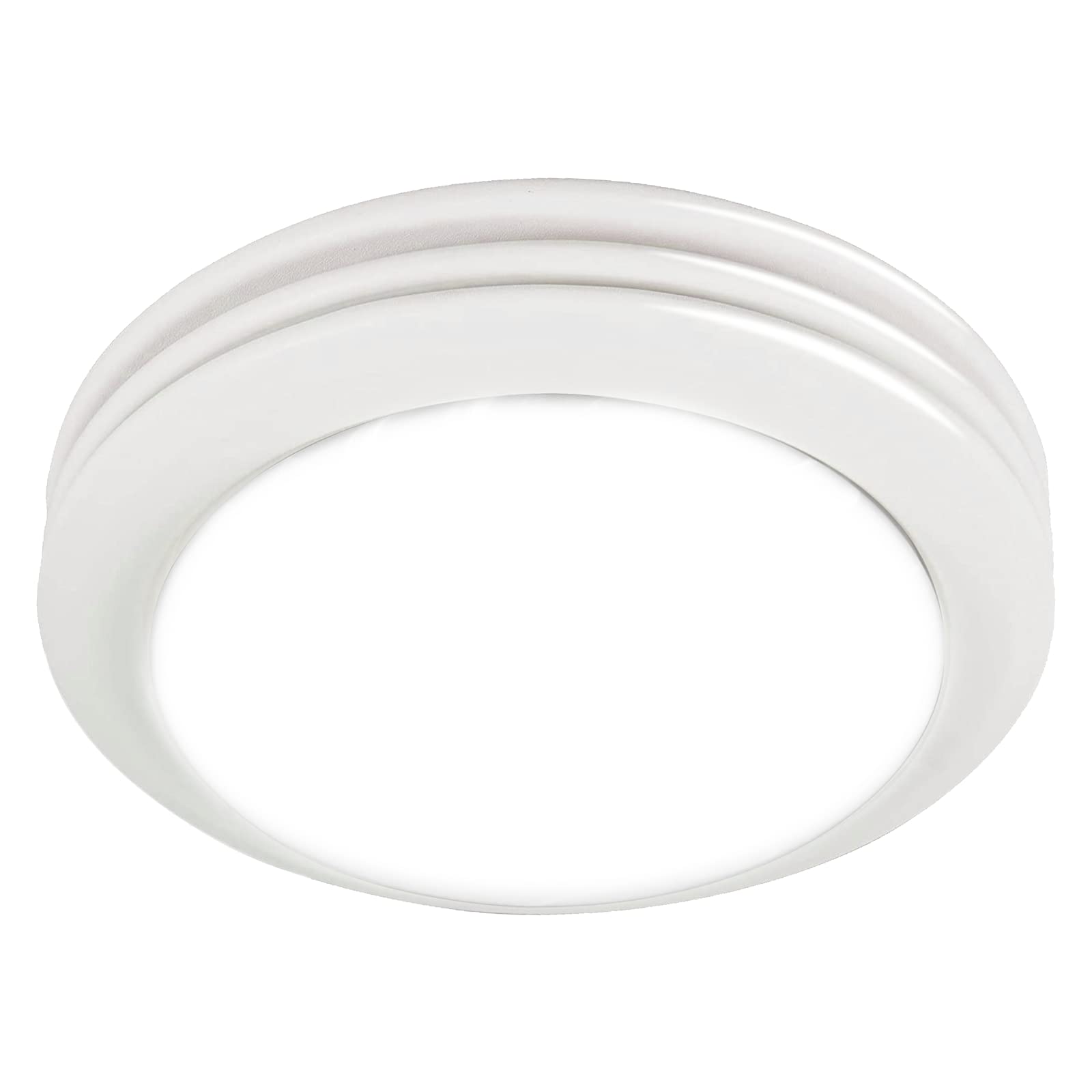 Front. Akicon - Decorative Satin White 80 CFM Ceiling Bathroom Exhaust Fan with LED Light - Satin White.