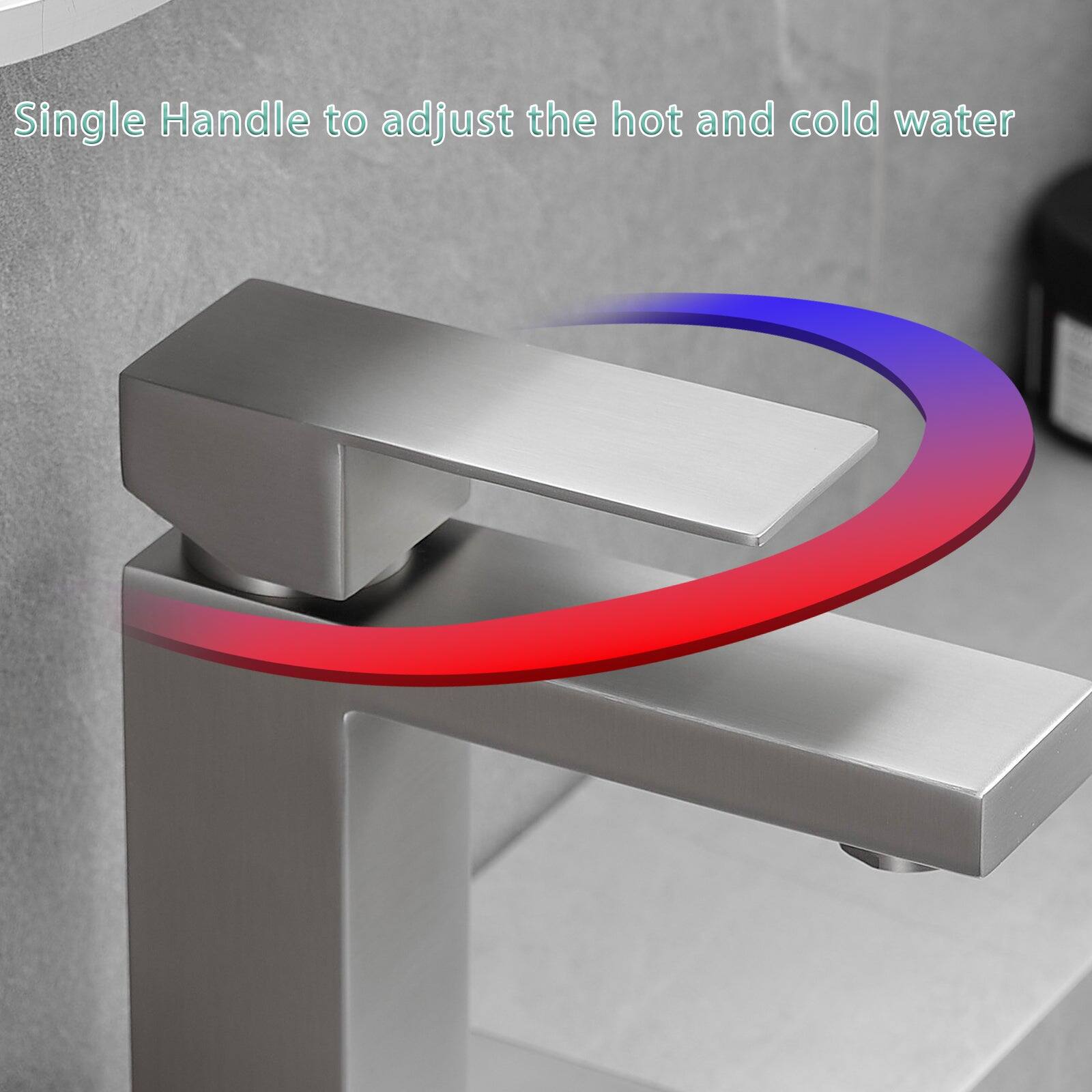 Single Handle to adjust the hot and cold water