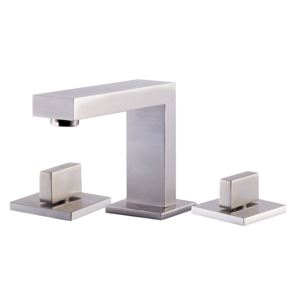 Angle. Alfi - Brushed Nickel Modern Widespread Bathroom Faucet - Silver.