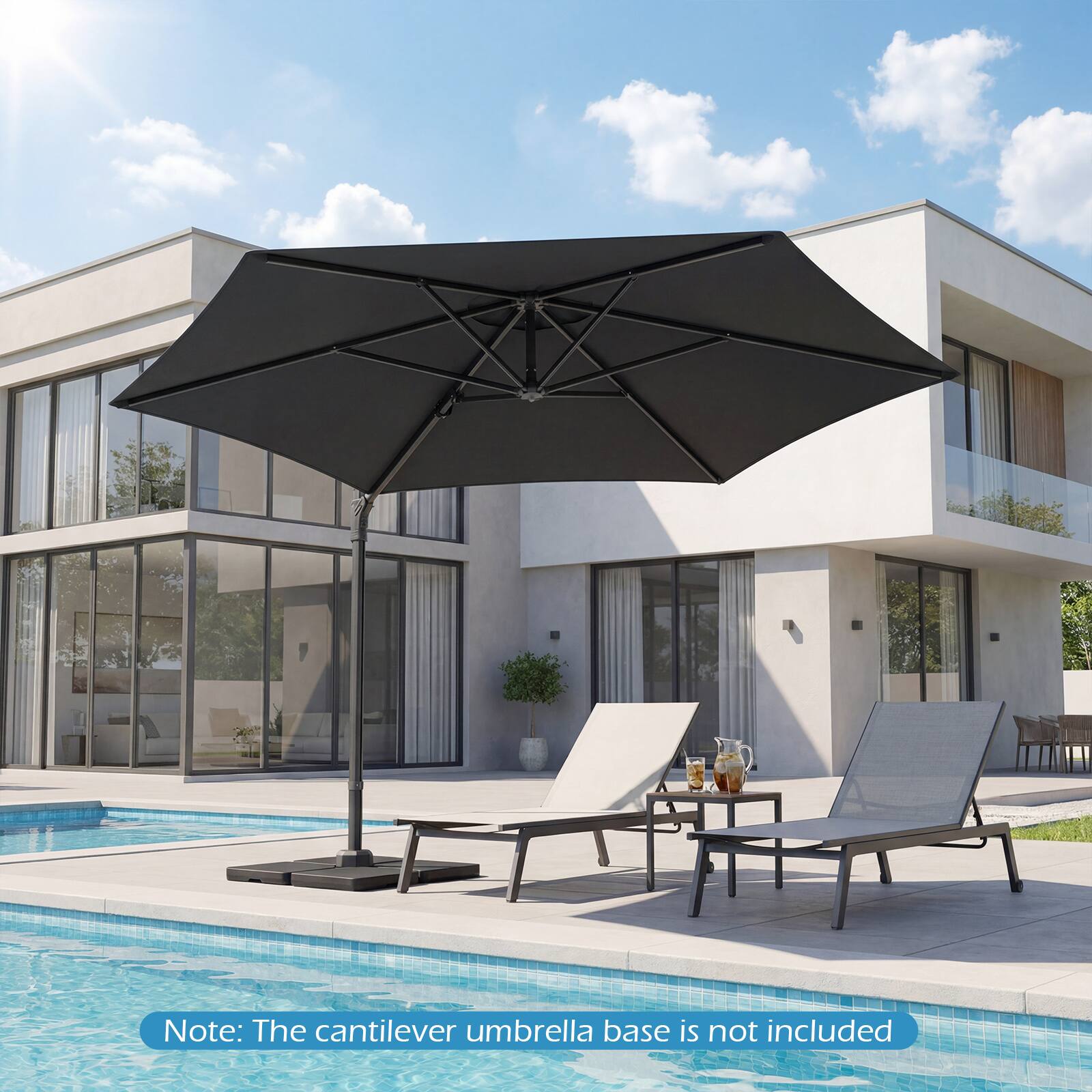 Note: The cantilever umbrella base is not included.
