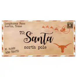 Fan Creations - Texas Longhorns 6'' x 12'' Letter to Santa Sign - Multicolor