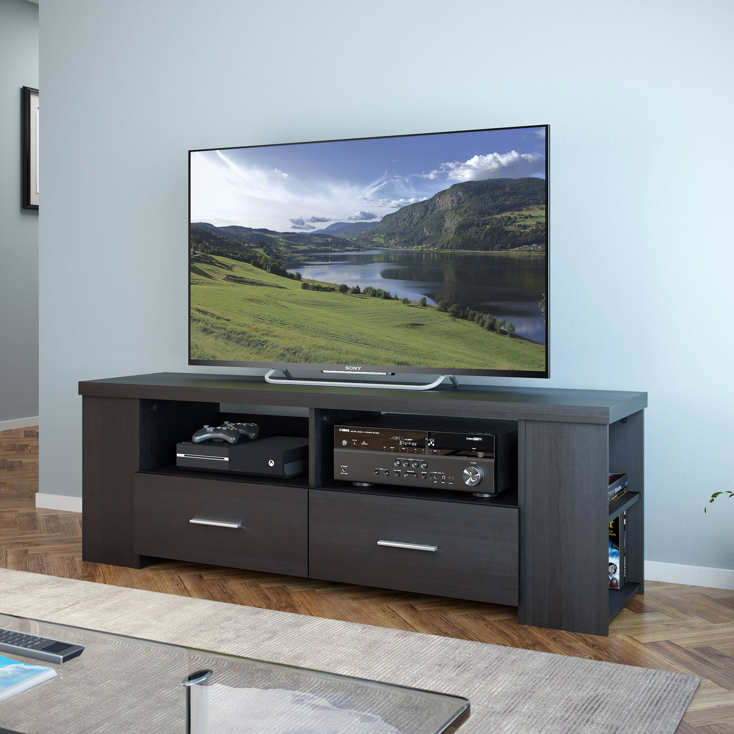 Angle. CorLiving - Bromley TV Bench for Most TVs up to 75" - Ravenwood Black.