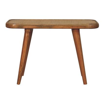 Front. Artisan Furniture - Artisan Furniture Solid Wood Larissa Rattan Bench, Brown - Brown.