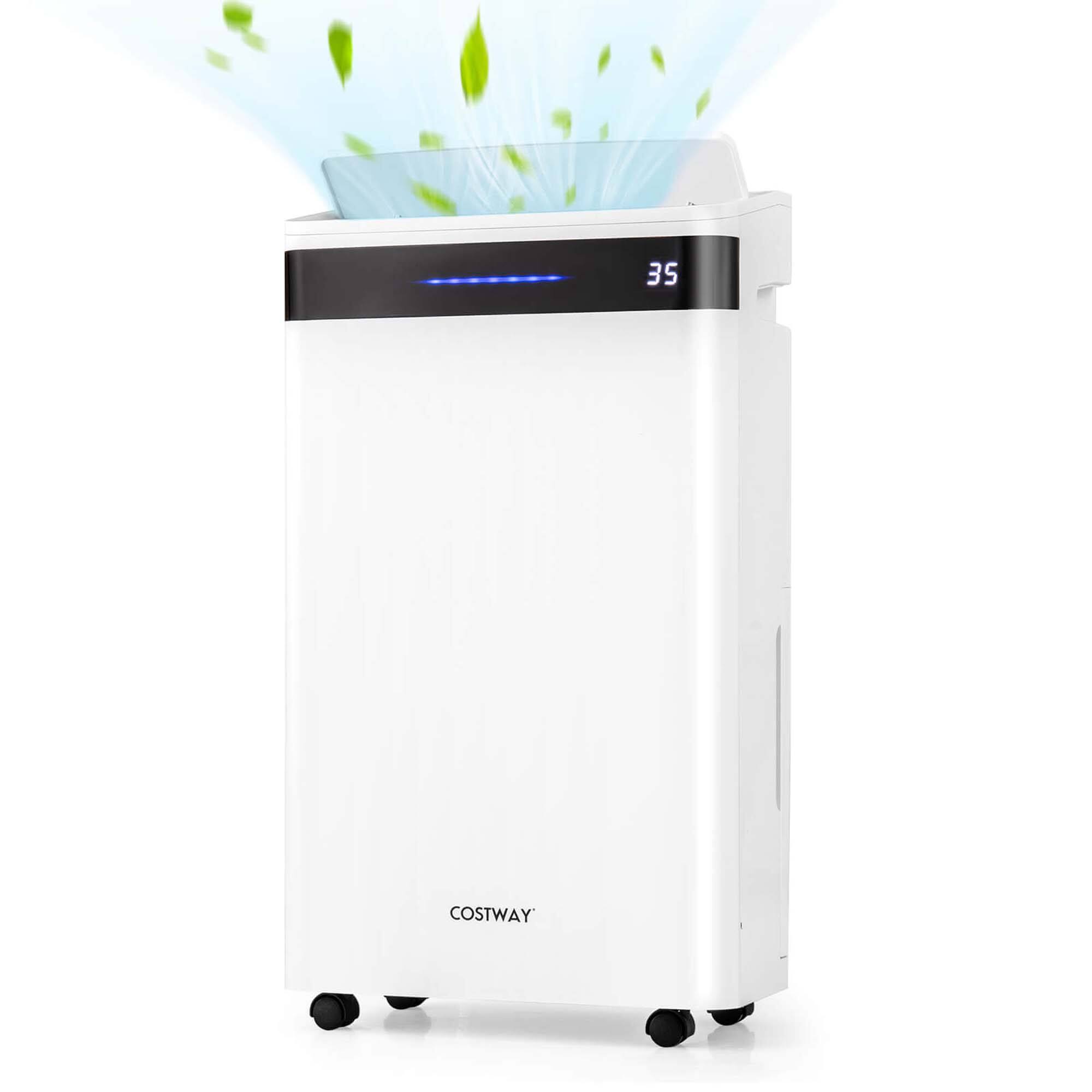Alt View 1. Costway - Costway 57 Pint Dehumidifier for Home and Basement with 4 Modes 3-Color Indicator 24H Timer - White.