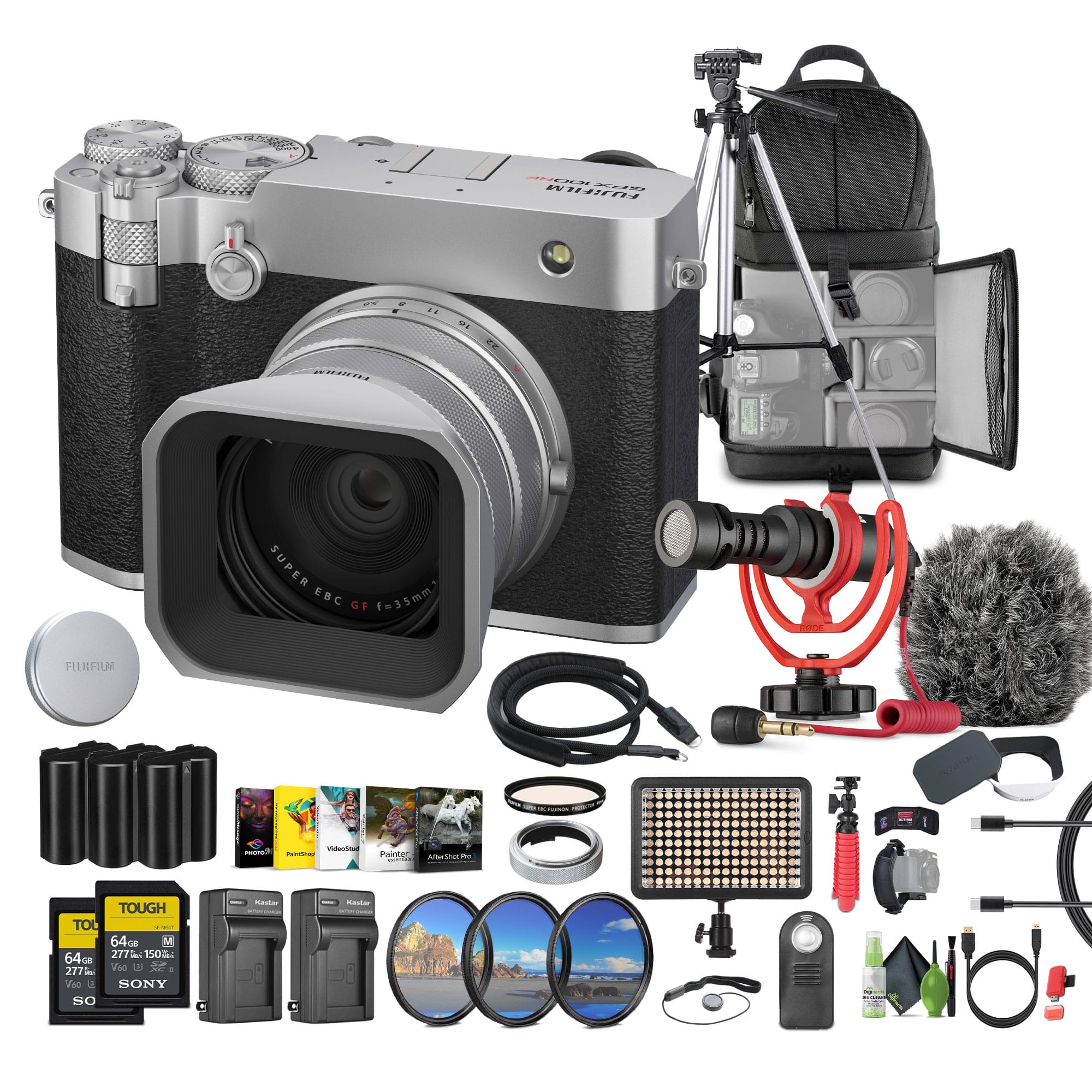 Fujifilm - GFX100RF 102MP Mirrorless Digital Camera Compact Rangefinder Style - Silver