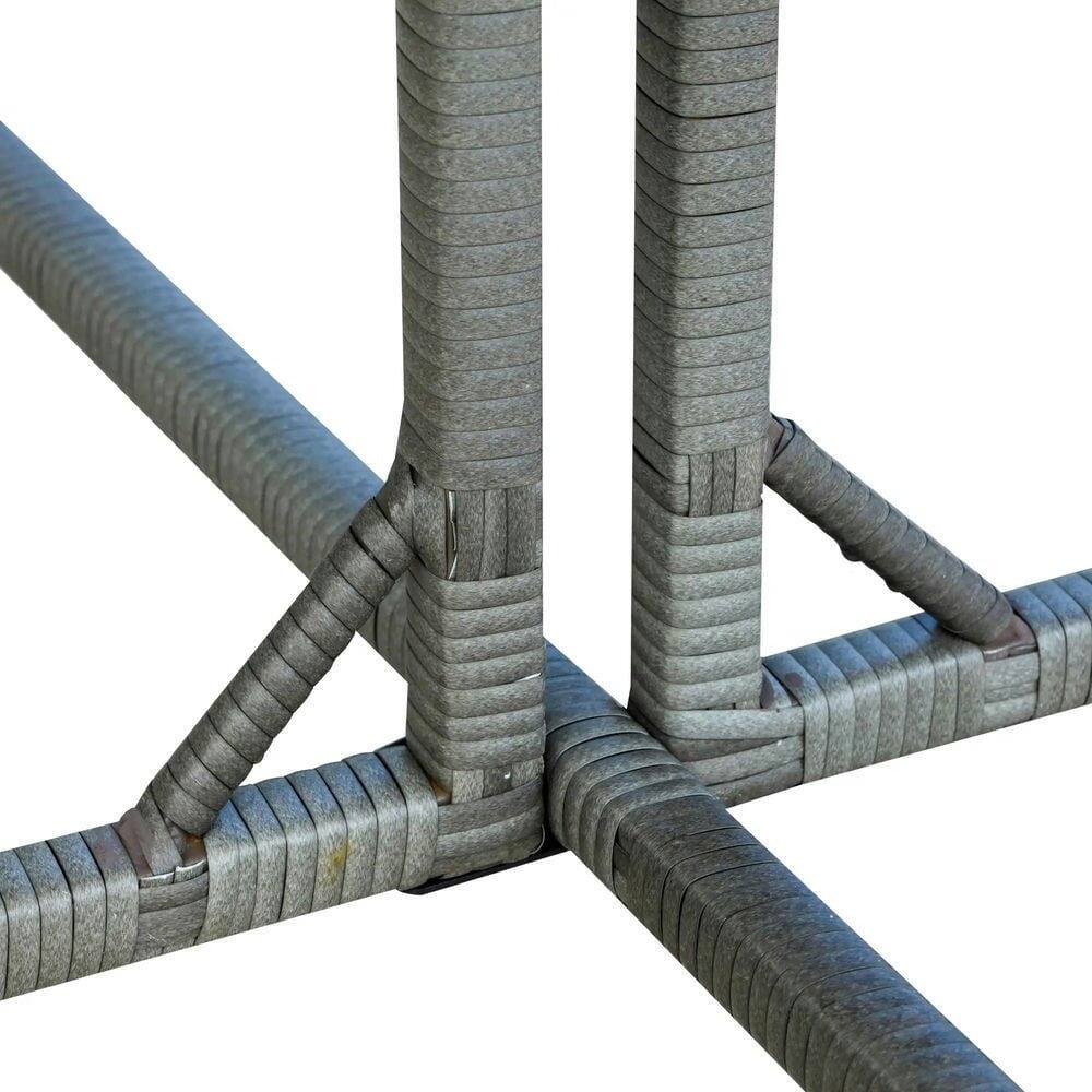 Back. Resenkos - Resenkos 9 Piece Outdoor Rattan Wicker Dining Table and Chairs Furniture Set, Cushions, Mixed Gray And Gray - Mixed Gray/Gray.