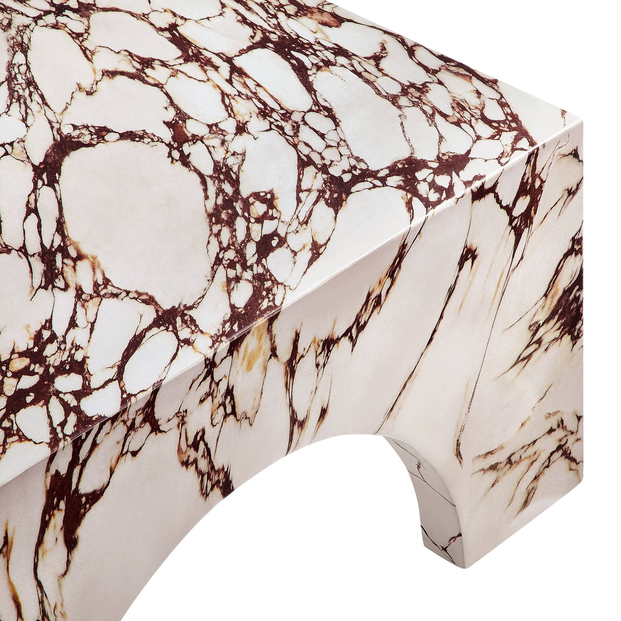 Alt View 7. Modway - Valen Indoor - Outdoor Patio Arched Concrete Coffee Table by Modway - Red Marble.