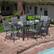 Alt View 16. Hanover - Naples 7-Piece Outdoor Dining Set with 6 Padded Sling Chairs and Expandable Dining Table - Gray/Gray.