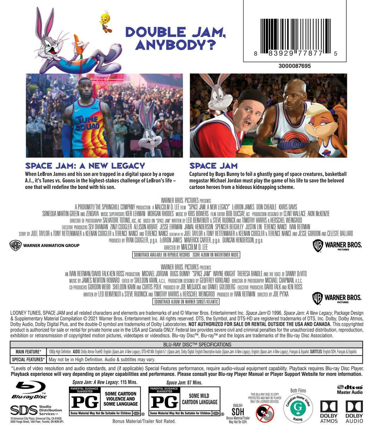 Back. Space Jam/Space Jam: A New Legacy (Blu-ray Double Feature) [Blu-ray].