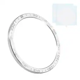 Unique Bargains - 47mm Stainless Steel Bezel Ring Adhesive Bumper Cover Protective Case for Garmin Fenix 8 Solar - Silver/Gray
