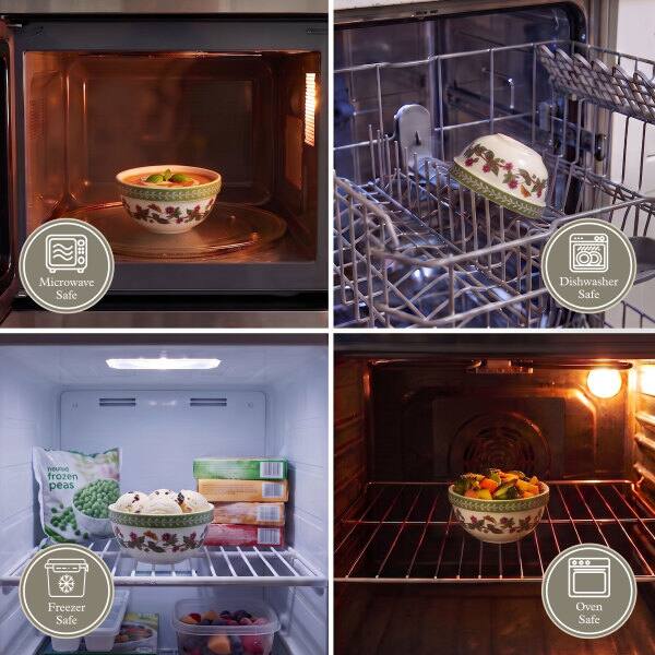 Microwave Safe  
Dishwasher Safe  
PHOUTHO frozen peas  
Freezer Safe  
Oven Safe