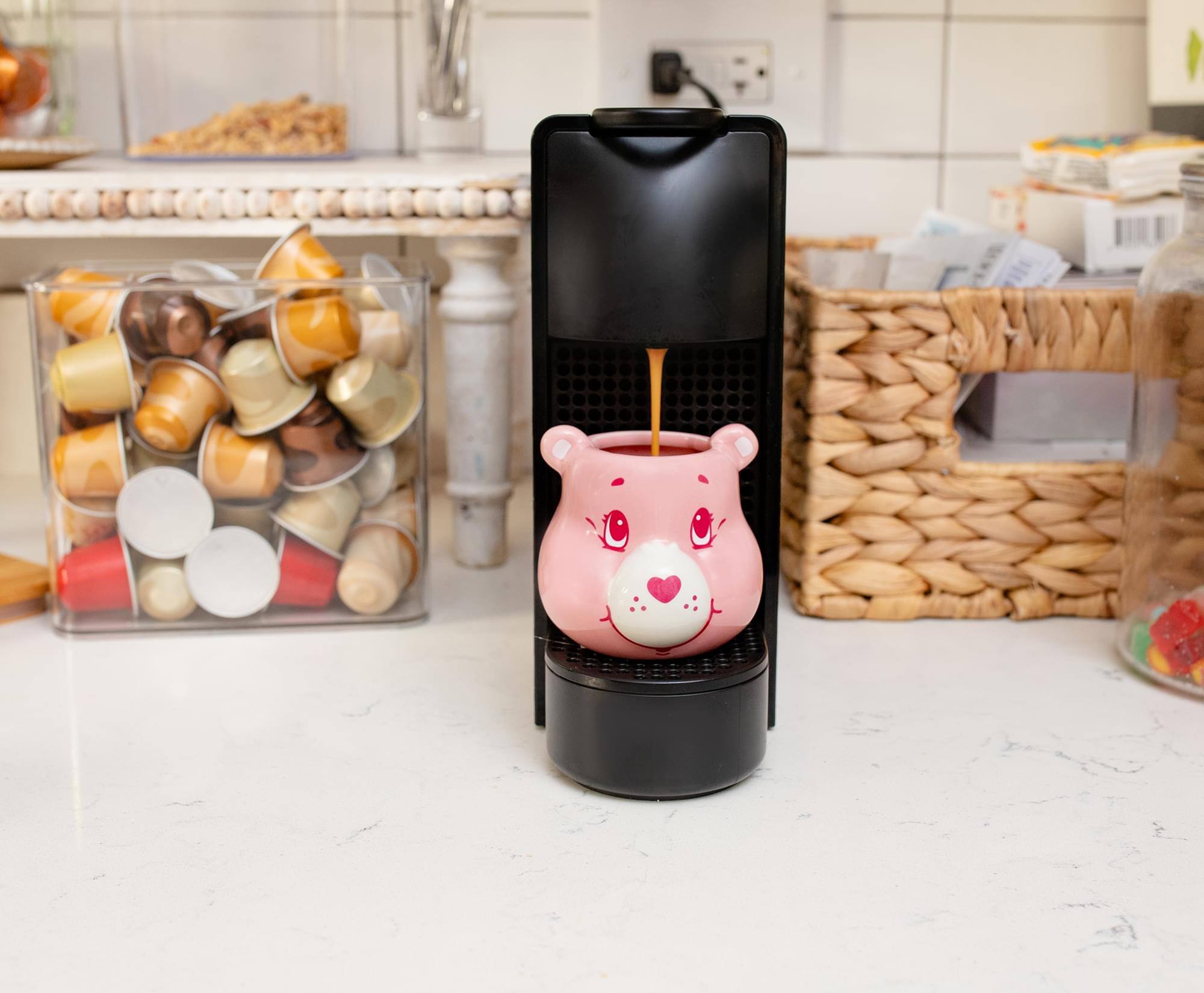 Alt View 4. Care Bears - Care Bears Cheer Bear Sculpted Ceramic Mini Mug | Holds 3 Ounces - Pink.