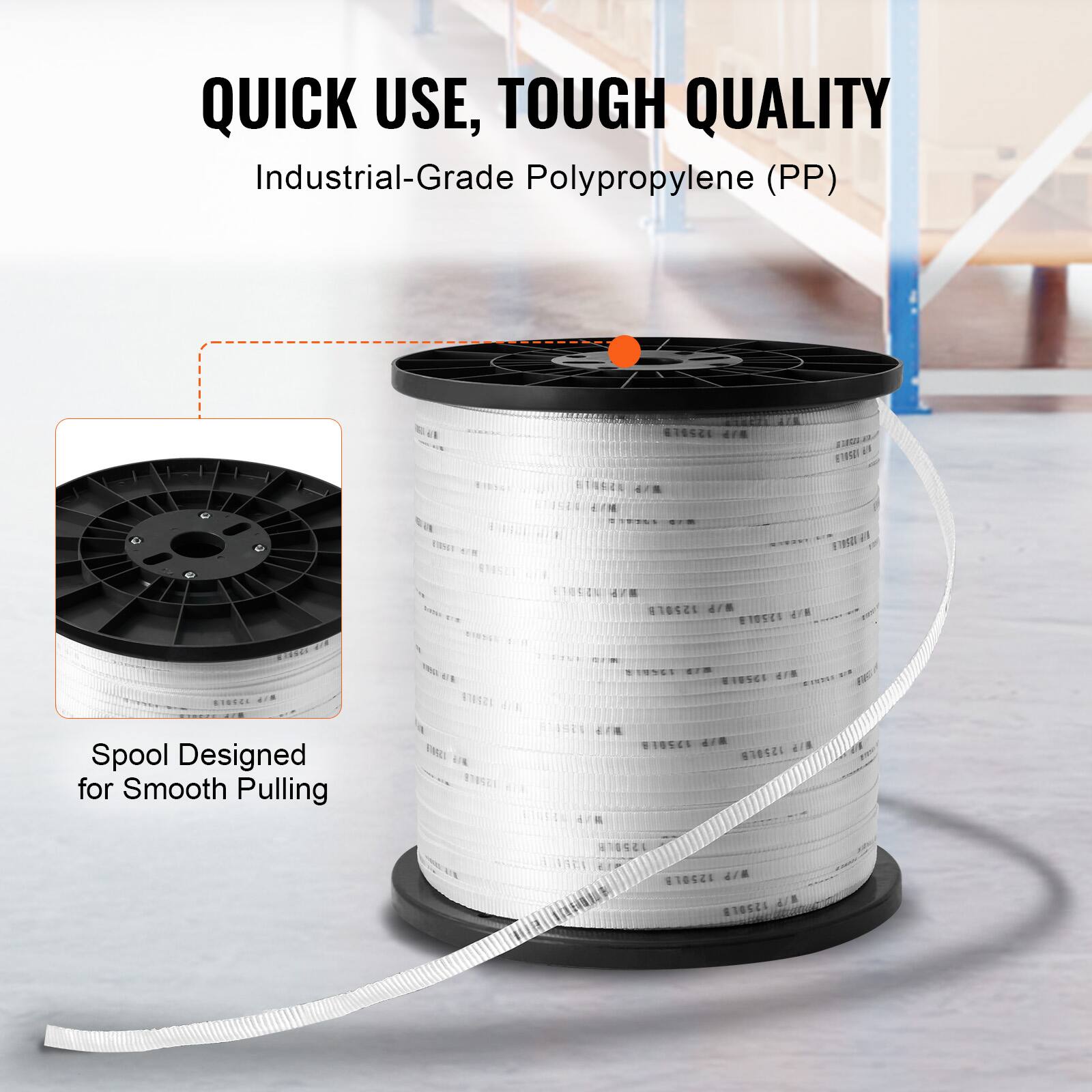 QUICK USE, TOUGH QUALITY  
Industrial-Grade Polypropylene (PP)  

Spool Designed for Smooth Pulling