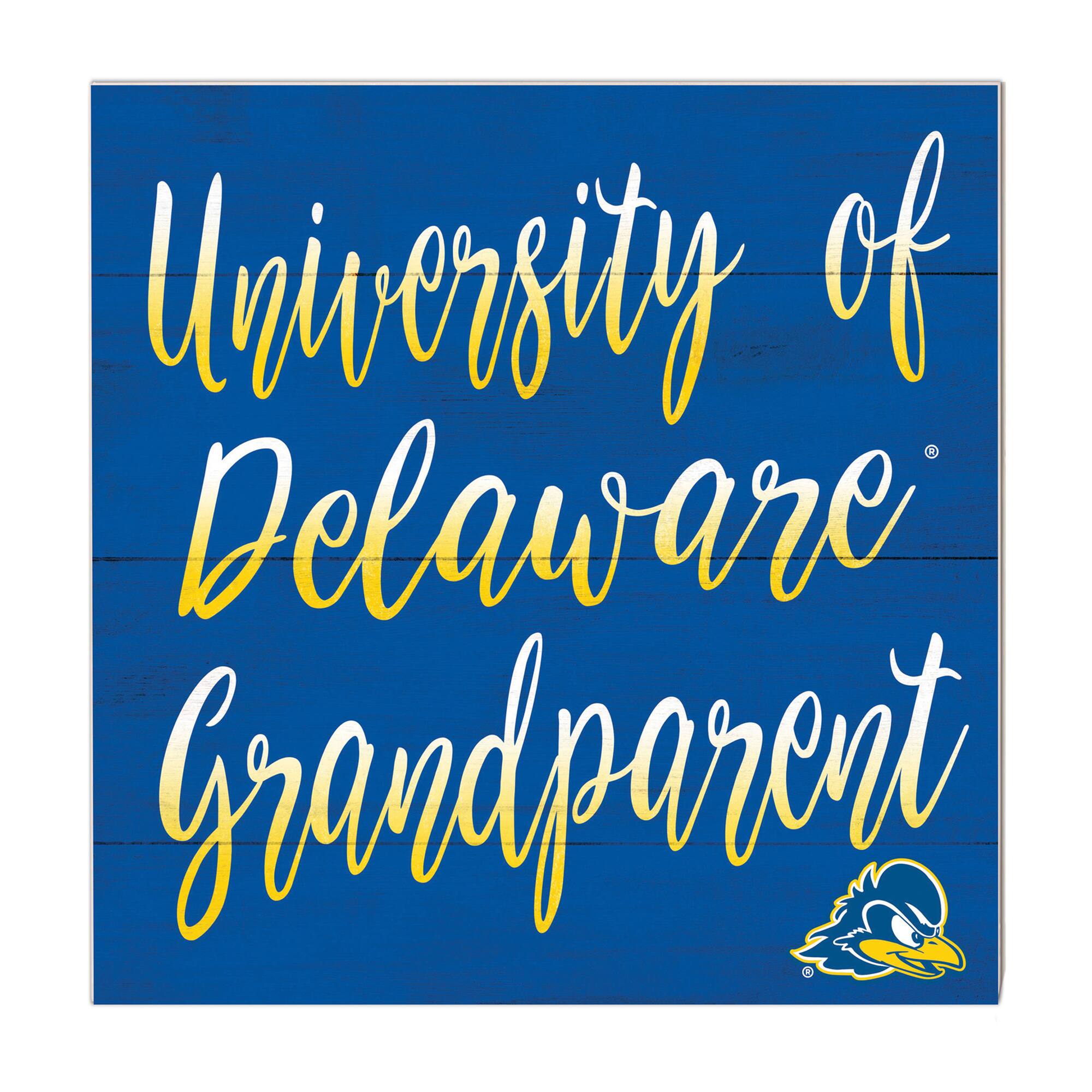 Blue Delaware Fightin' Blue Hens 10'' x 10'' Grandparent Plaque