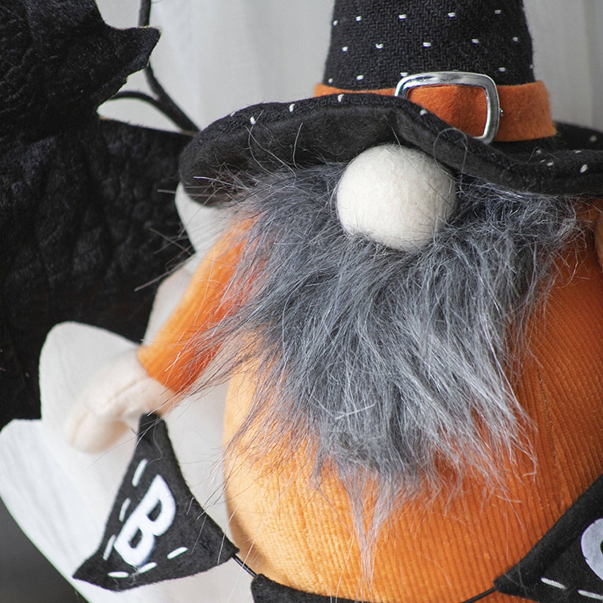 Alt View 8. Boyel Living - Halloween Decorating Fabric Standing Orange Gnome with BOO Banner - Black,Orange,White.