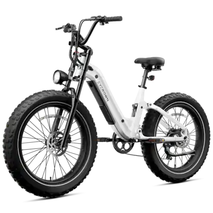 Front. CYCROWN - Roma All-Terrain Ebike(1000W Motor , 20MPH Top Speed , 90Miles Range , 48V 20Ah Battery) - White.