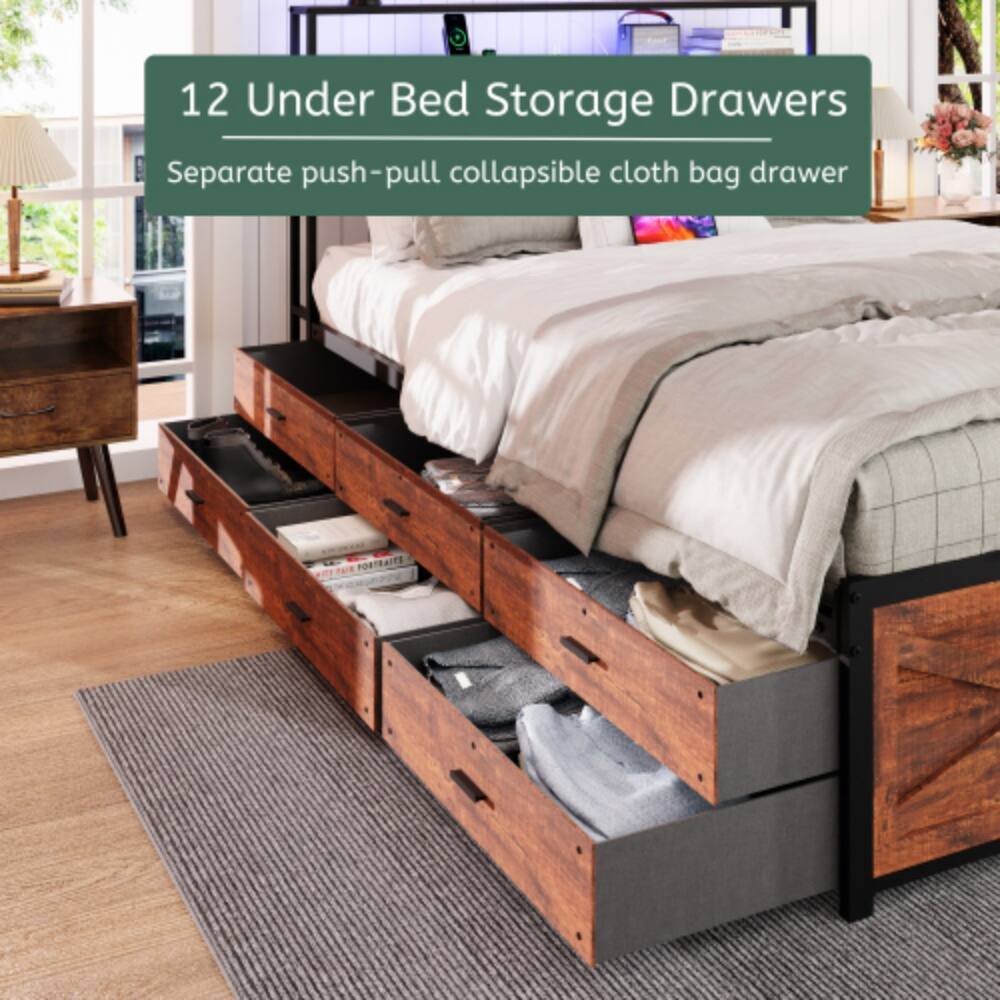 12 Under Bed Storage Drawers  
Separate push-pull collapsible cloth bag drawer